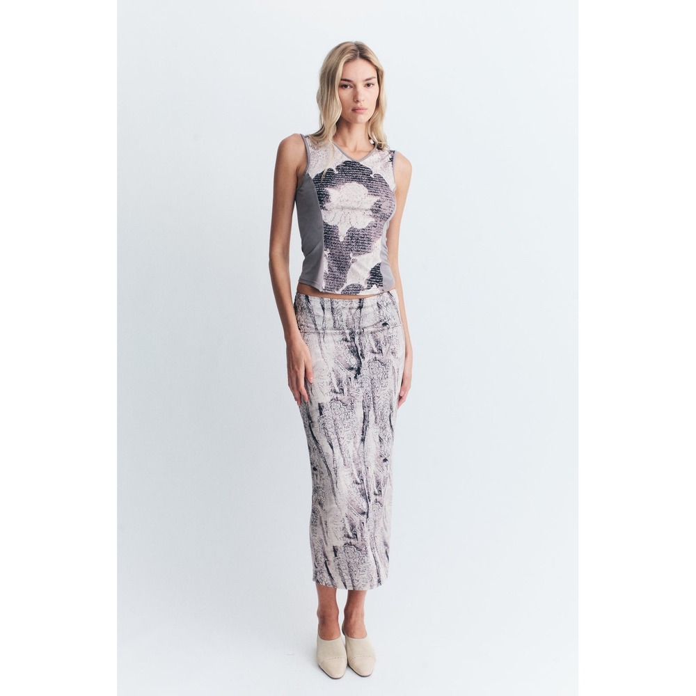 With Jean NWT Romana Midi Skirt Musa Abstract Print Size L